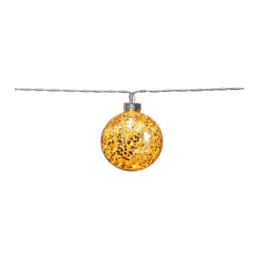 Eglo 411115 -  LED Vianočná reťaz GLITTER 10xLED/2xAA 1,65m teplá biela