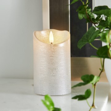 Eglo 411503 - LED Sviečka FLAMME RUSTIC LED/2xAA strieborná