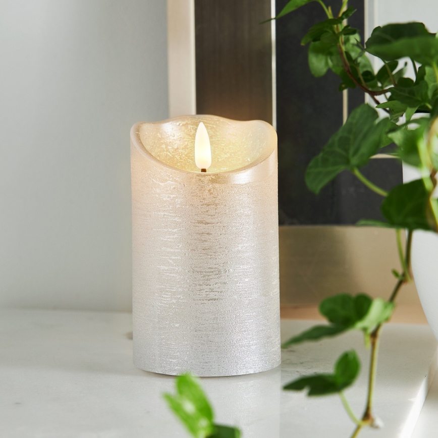 Eglo 411503 - LED Sviečka FLAMME RUSTIC LED/2xAA strieborná