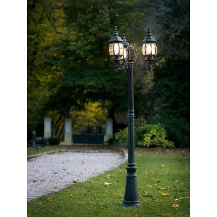 EGLO 4171 - vonkajšia lampa OUTDOOR CLASSIC 3xE27/100W čierna/zelená