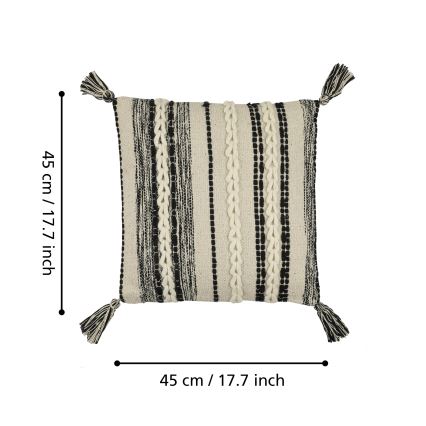 Eglo 420055 - Dekoratívny vankúš CHEVERY 45x45 cm krémová/čierna