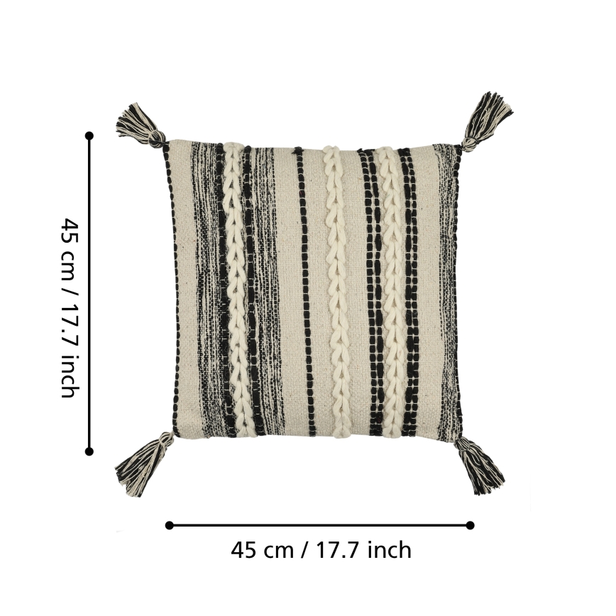 Eglo 420055 - Dekoratívny vankúš CHEVERY 45x45 cm krémová/čierna