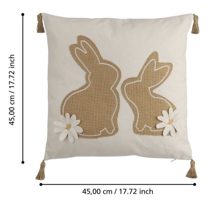 Eglo 420097 - Dekoratívny vankúš CHEVERY 45x45 cm béžový/hnedý