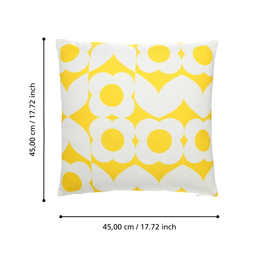 Eglo 420245 - Dekoratívny vankúš TSUNAN 45x45 cm žltý