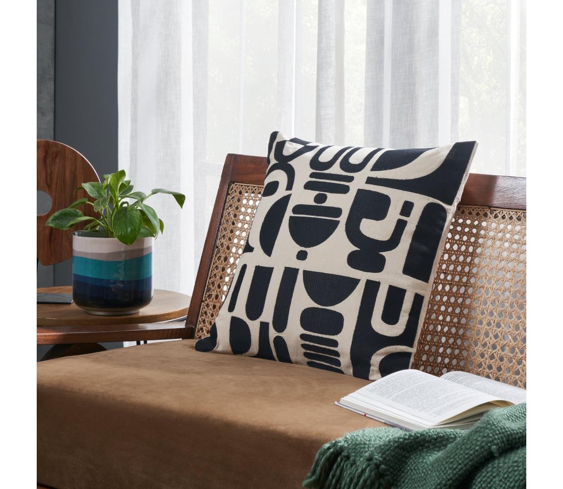 Eglo 420307 - Dekoračný vankúš CHEVERY 45x45 cm krémová/čierna 420307
