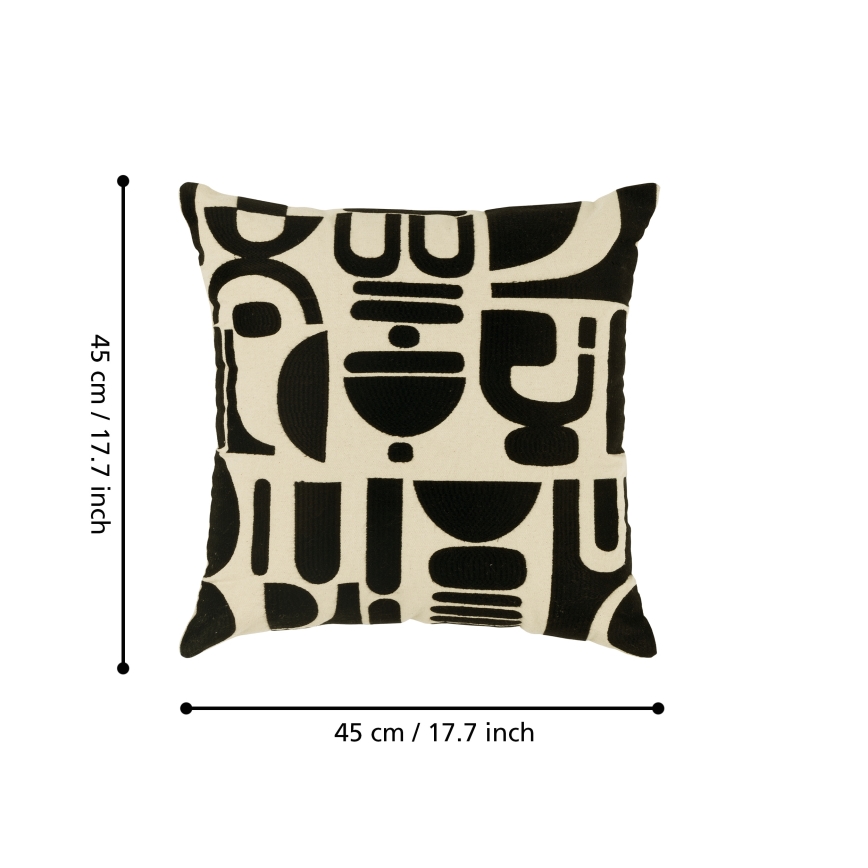 Eglo 420307 - Dekoračný vankúš CHEVERY 45x45 cm krémová/čierna