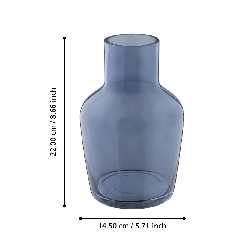 Eglo 421219 - Sklenená váza SIRANANA 22x14,5 cm modrá/dymová