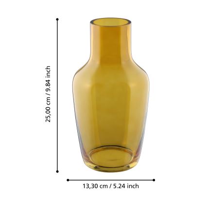 Eglo 421223 - Sklenená váza SIRANANA 25x13,3 cm žltá/dymová