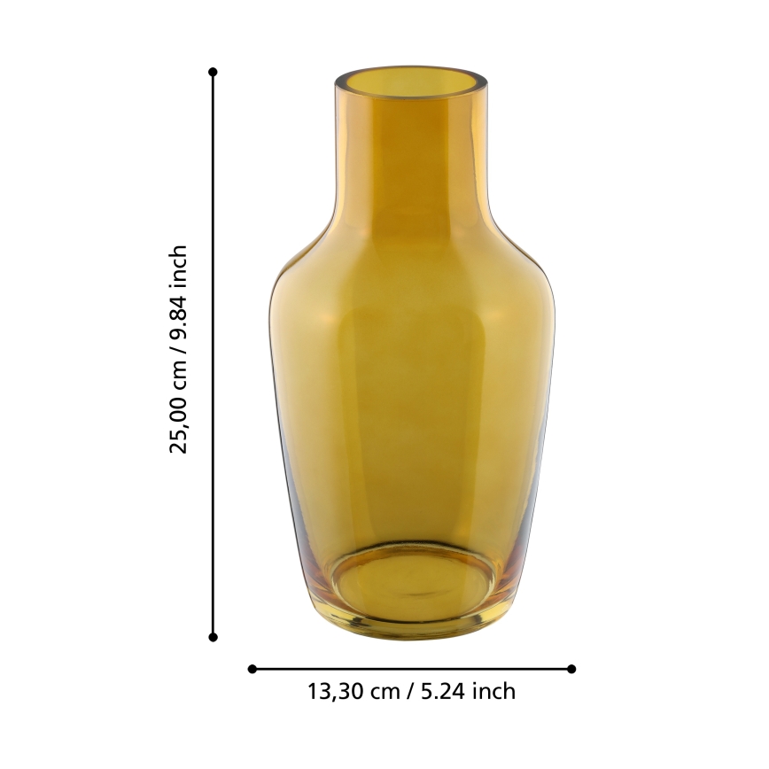 Eglo 421223 - Sklenená váza SIRANANA 25x13,3 cm žltá/dymová