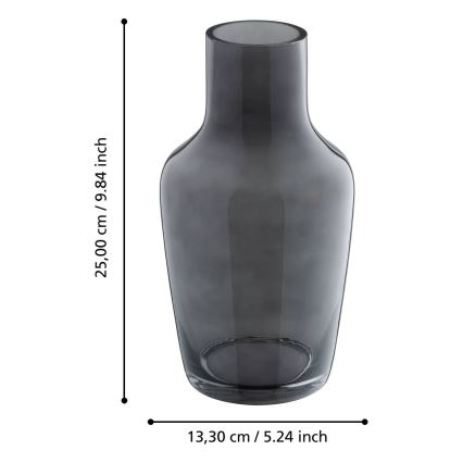 Eglo - Sklenená váza 25x13,3 cm čierna