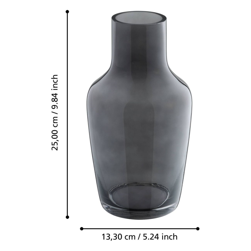 Eglo - Sklenená váza 25x13,3 cm čierna