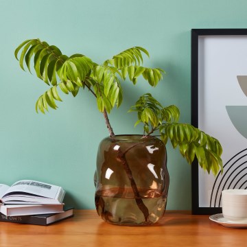 Eglo 421238 - Sklenená váza MAROSAVA 23x20 cm hnedá/dymová