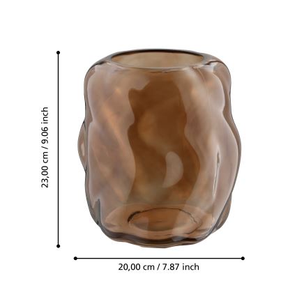 Eglo 421238 - Sklenená váza MAROSAVA 23x20 cm hnedá/dymová