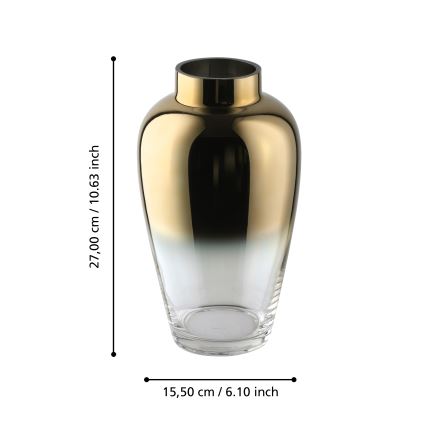 Eglo 421358 - Sklenená váza KENYASI 27x15,5 cm zlatá
