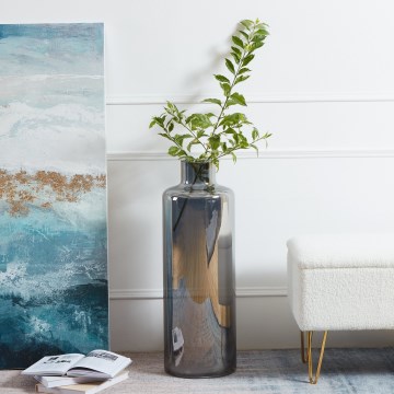 Eglo 421381 - Sklenená váza NABAS 73x25 cm čierna/dymová