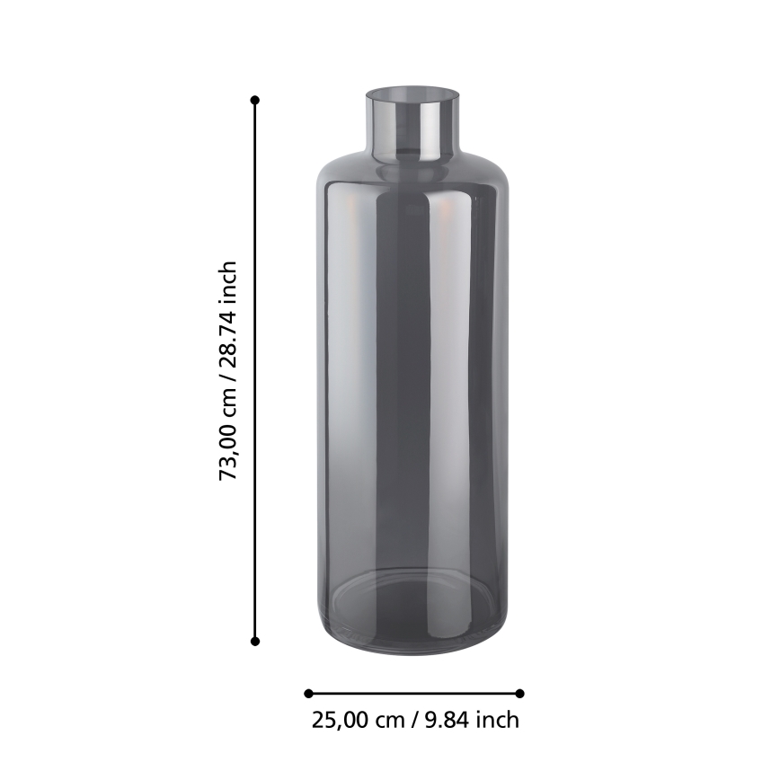 Eglo 421381 - Sklenená váza NABAS 73x25 cm čierna/dymová