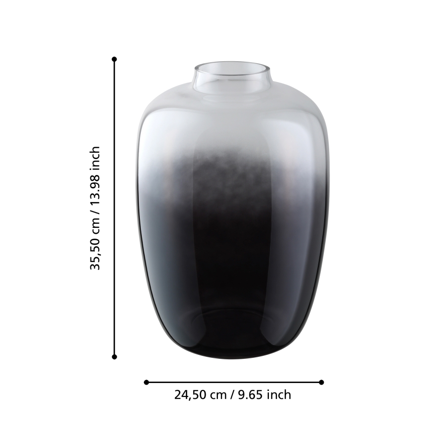 Eglo 421392 - Sklenená váza CULASI 35,5x24,5 cm čierna/dymová