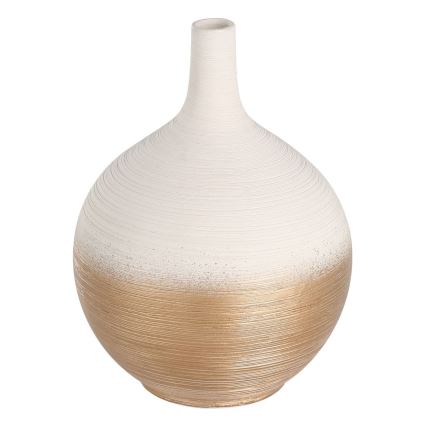 Eglo - Keramická váza 22x16 cm biela/zlatá
