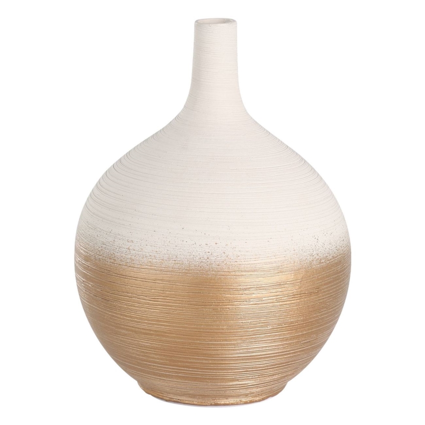 Eglo - Keramická váza 22x16 cm biela/zlatá