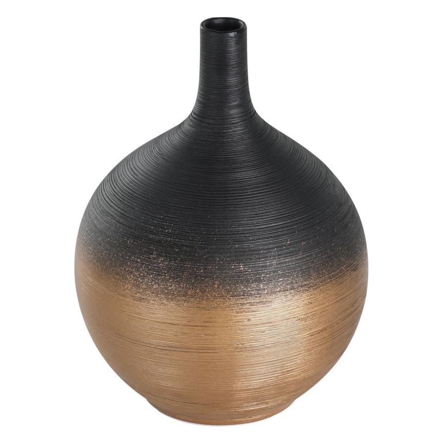 Eglo - Keramická váza 22x16 cm čierna/zlatá