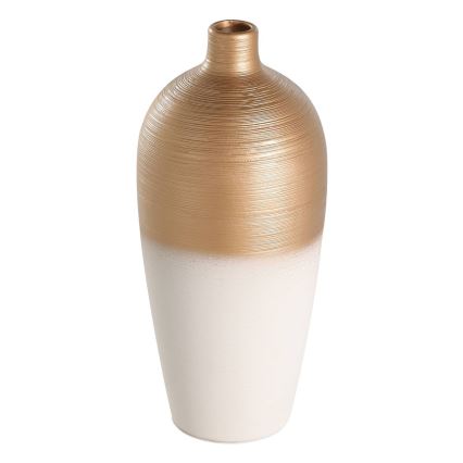 Eglo - Keramická váza 28x15 cm biela/zlatá
