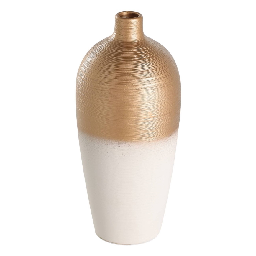 Eglo - Keramická váza 28x15 cm biela/zlatá