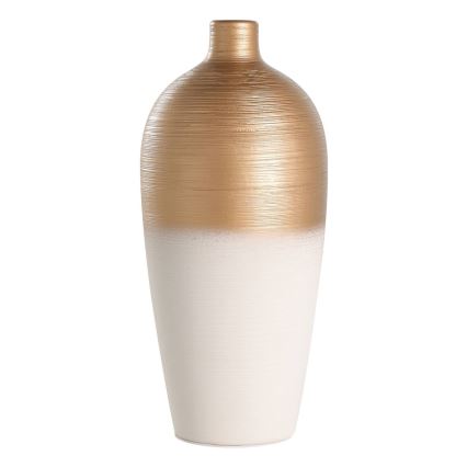 Eglo - Keramická váza 28x15 cm biela/zlatá