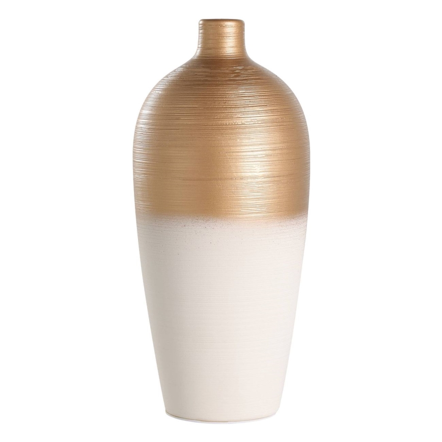 Eglo - Keramická váza 28x15 cm biela/zlatá