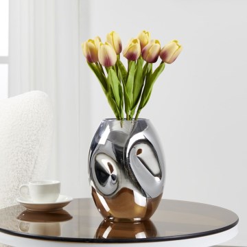 Eglo 421688 - Sklenená váza XIPORAI 19,8x14,5 cm lesklý chróm