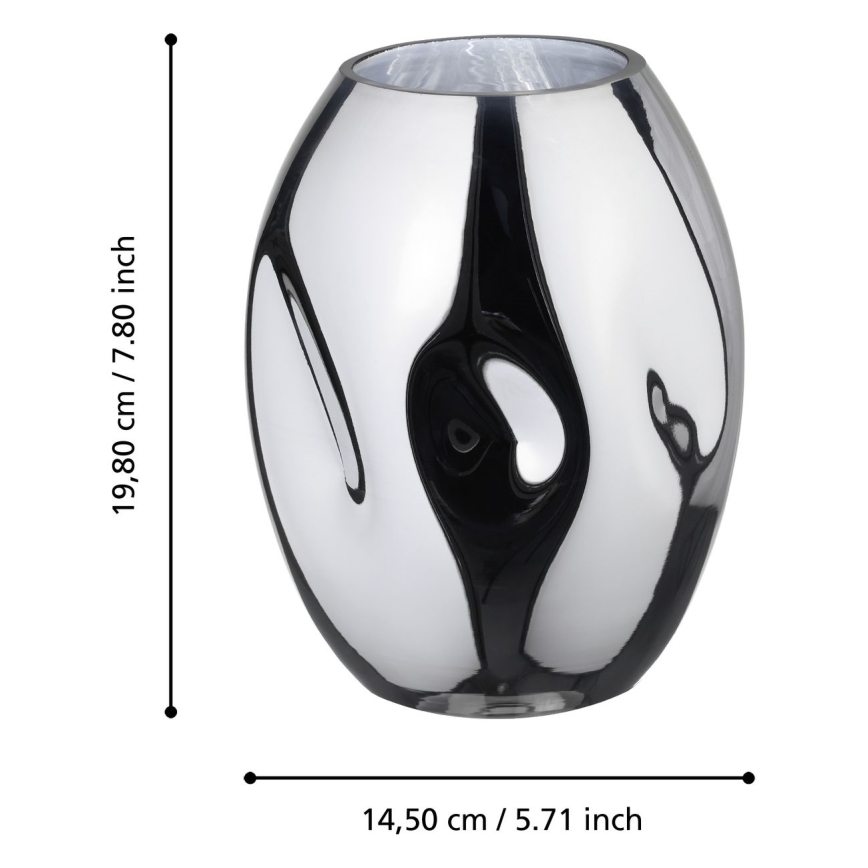 Eglo 421688 - Sklenená váza XIPORAI 19,8x14,5 cm lesklý chróm