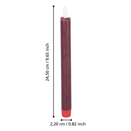 Eglo - SADA 2x LED Sviečka LED/1xAAA 24,5 cm červená