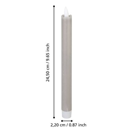 Eglo - SADA 2x LED Sviečka LED/1xAAA 24,5 cm šedá