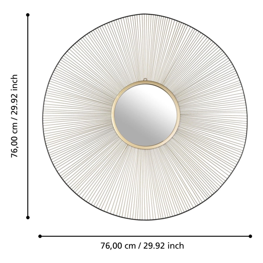 Eglo - Nástenné zrkadlo pr. 76 cm zlatá/čierna