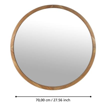 Eglo - Nástenné zrkadlo pr. 70 cm hnedá