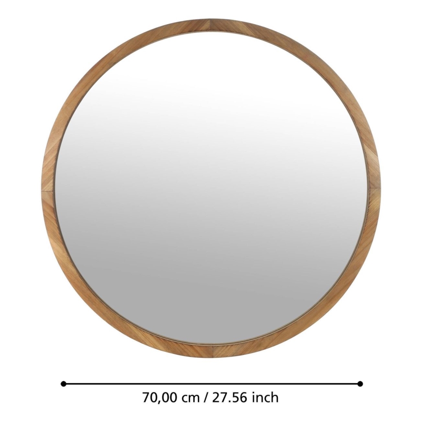 Eglo - Nástenné zrkadlo pr. 70 cm hnedá