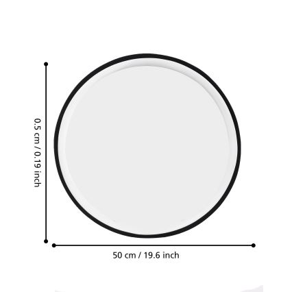 Eglo 425042 - nástenné zrkadlo BANI, priemer 31 cm, čierne