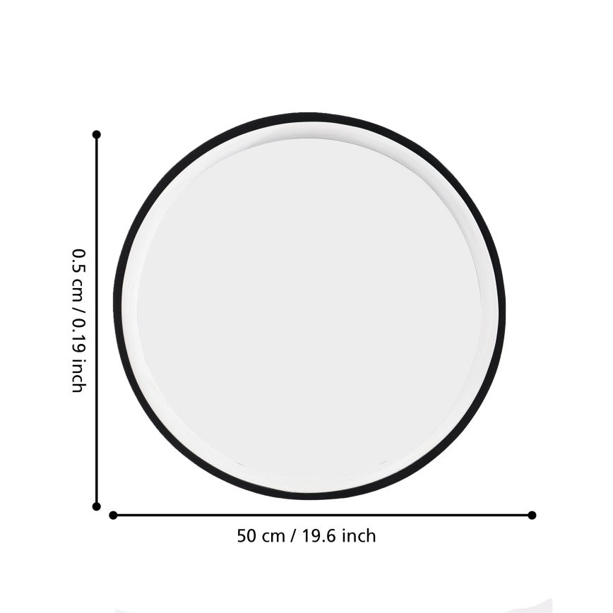 Eglo 425042 - nástenné zrkadlo BANI, priemer 31 cm, čierne