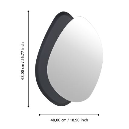 Eglo 425051 - Nástenné zrkadlo LIOMA 68x48 cm jedľa/čierna