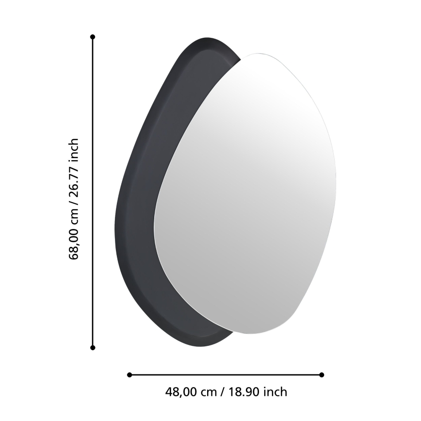 Eglo 425051 - Nástenné zrkadlo LIOMA 68x48 cm jedľa/čierna