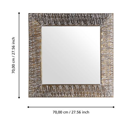 Eglo 425075 - Nástenné zrkadlo TOAMASINA 70x70 cm bronzové