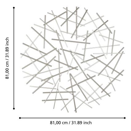 Eglo -  Nástenná dekorácia pr. 81 cm matný chróm