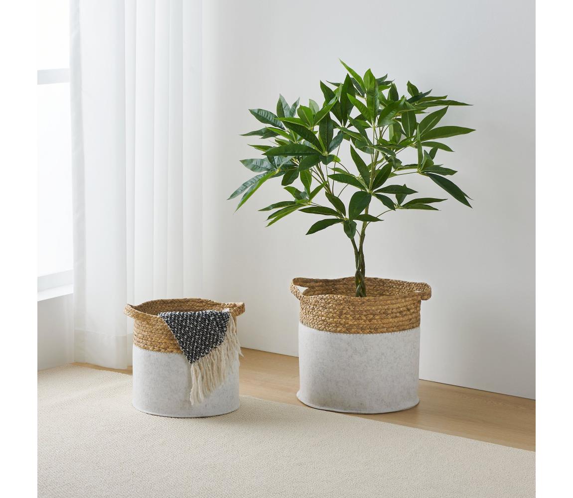 Eglo 426584 - SADA 2x dekoračných košov NANAE 30x31 cm biela/béžová 426584