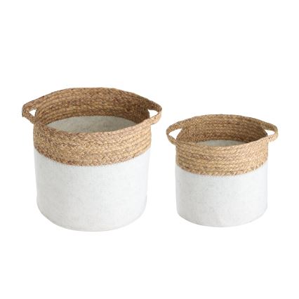 Eglo 426584 - SADA 2x dekoračných košov NANAE 30x31 cm biela/béžová