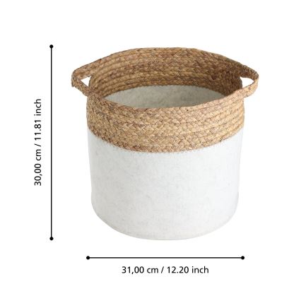 Eglo 426584 - SADA 2x dekoračných košov NANAE 30x31 cm biela/béžová