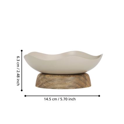 Eglo - Dekoračný podnos pr. 14,5 cm béžová