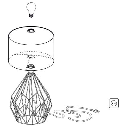 Eglo 43078 - Stolná lampa CARLTON 1xE27/60W/230V