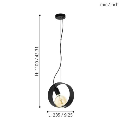 Eglo 43128 - LED závesné svietidlo na lanku MAIDENHEAD 1xE27/4W/230V