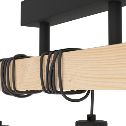 Eglo - Prisadený luster TOWNSHEND 3xE27/60W/230V borovica