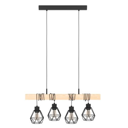 Eglo - Luster na lanku TOWNSHEND 4xE27/60W/230V basket
