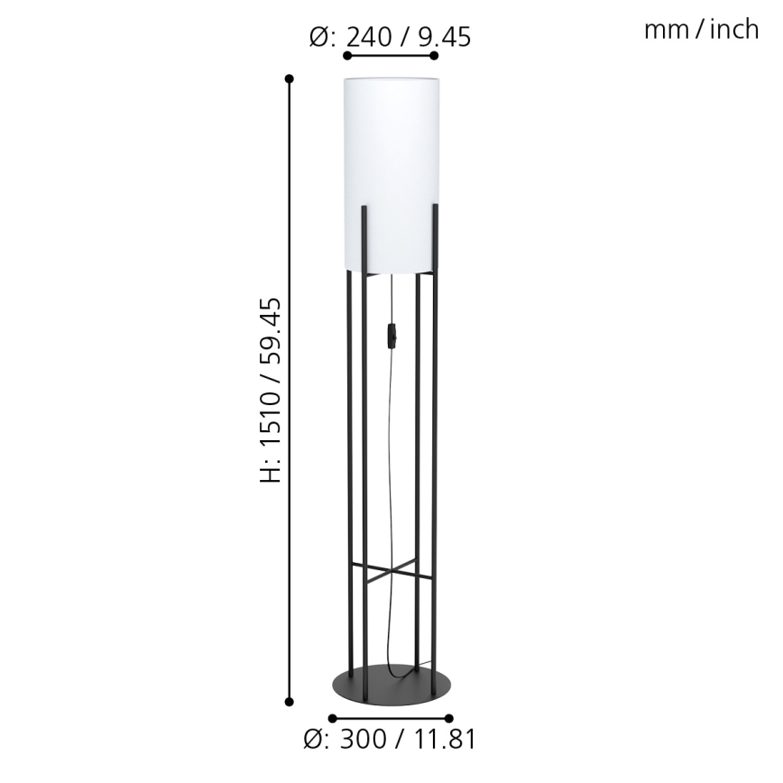 Eglo - Stojacia lampa 1xE27/60W/230V